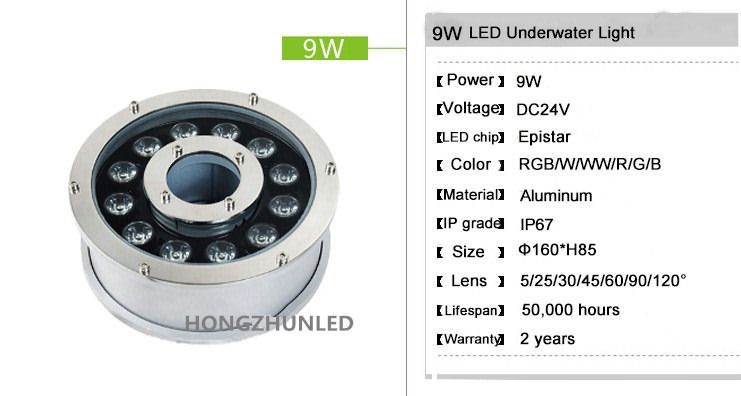 12 watt led underwater light factory