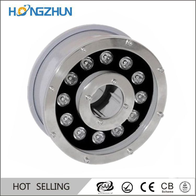 colorful IP68 12v 24v round 12 watt led fountain underwater light