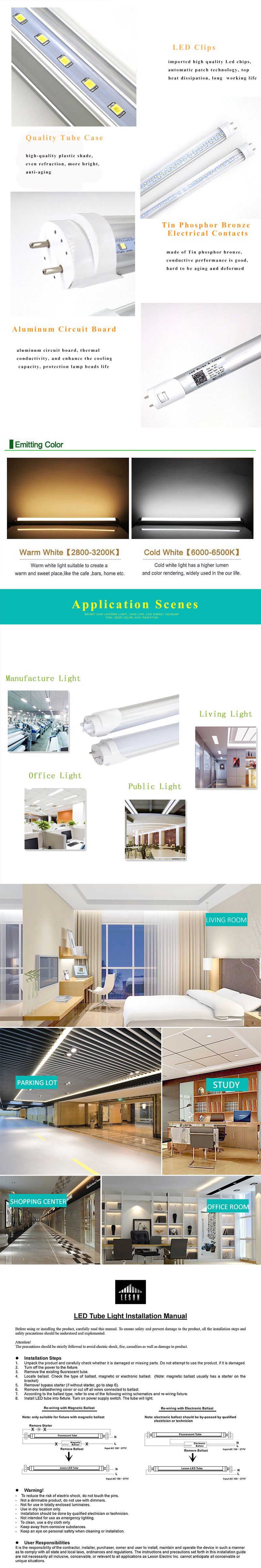 t8 led tube light 22w 