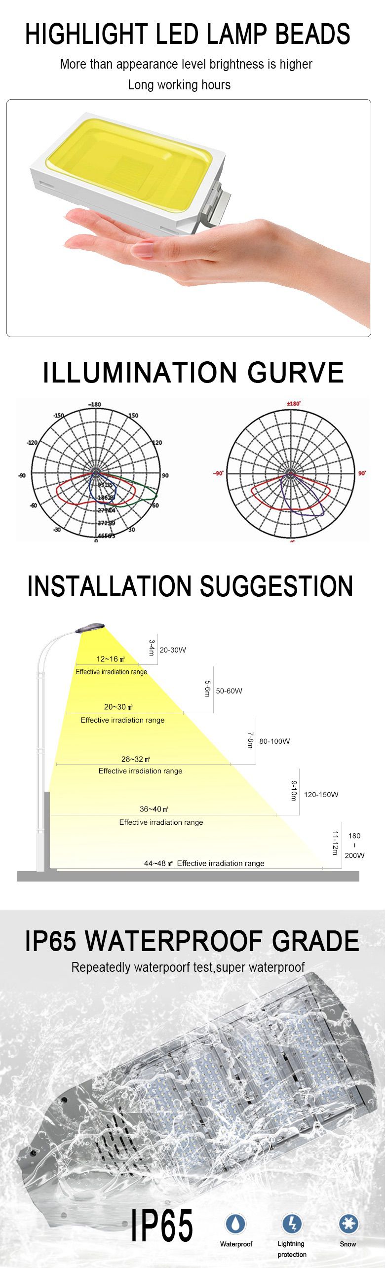 4 street light led  cell sensor