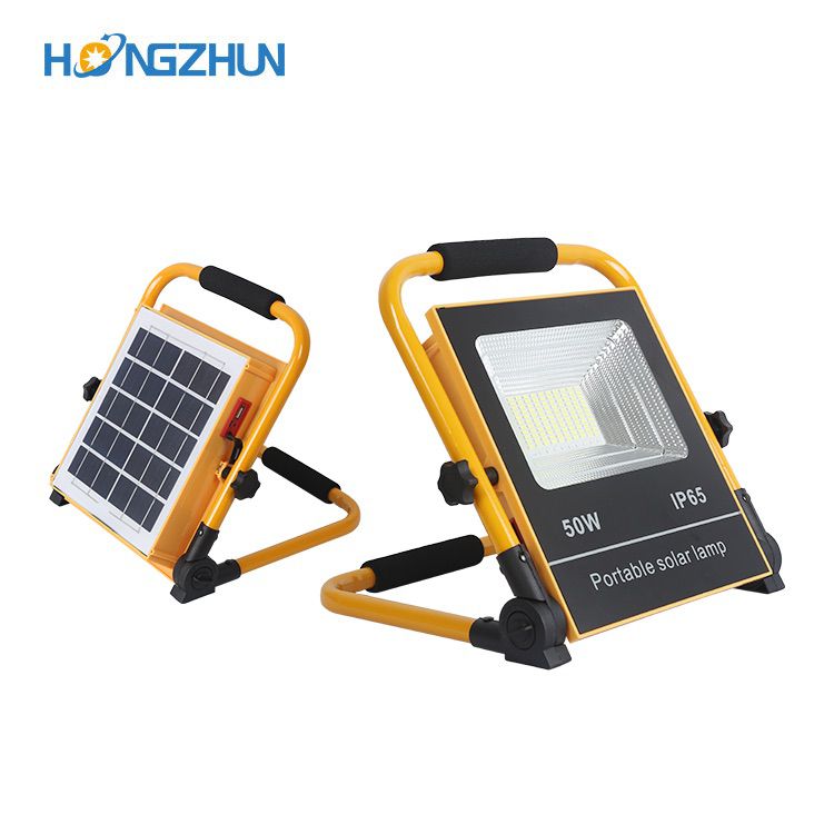 Solar flood lights portable aluminum smd floodlight IP66 outdoor  50w led solar panel flood lamp