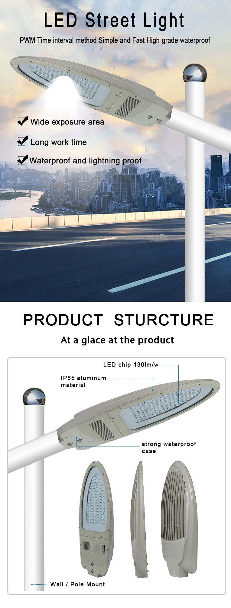 3-led municipal street light