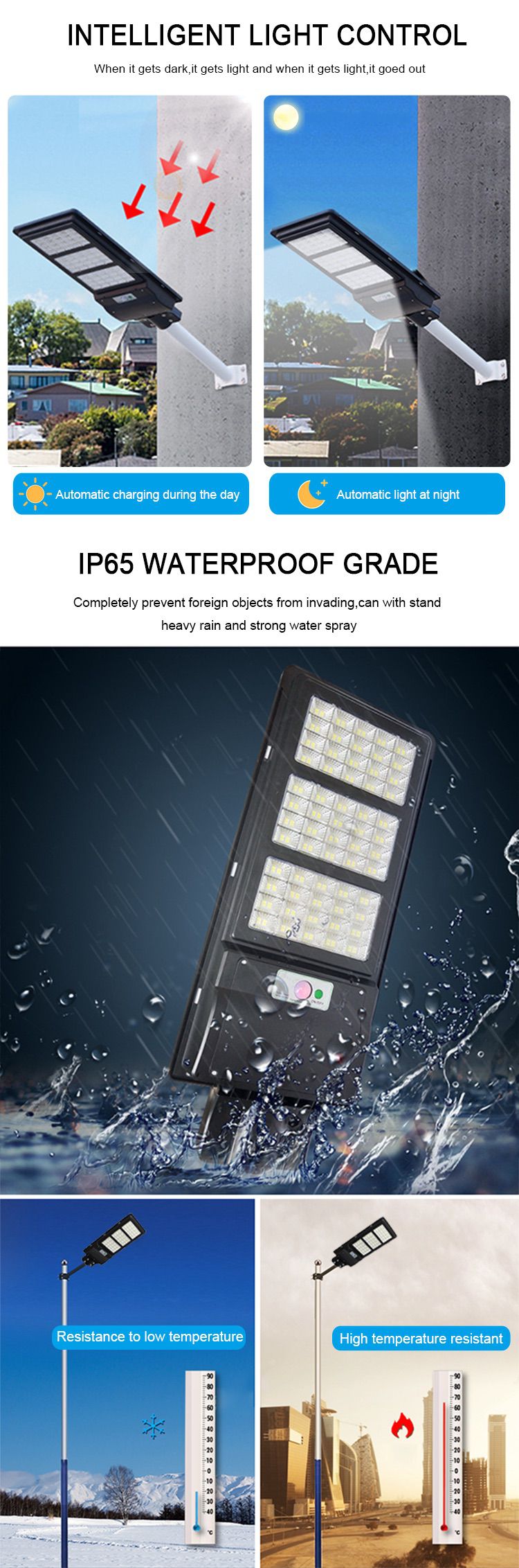 4-led solar street light 60w