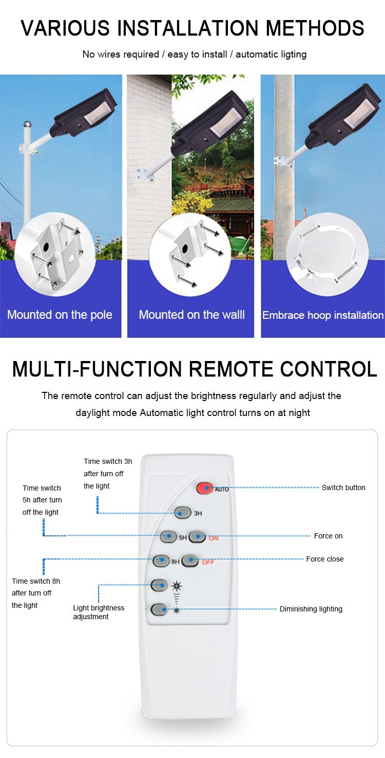 7-solar street light with inbuilt battery and panel