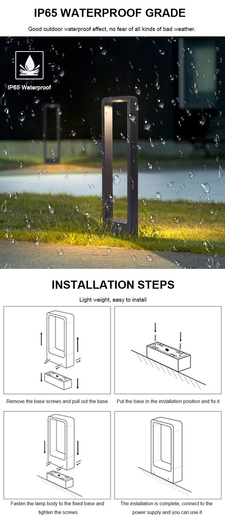 4-waterproof ip65 led lawn light