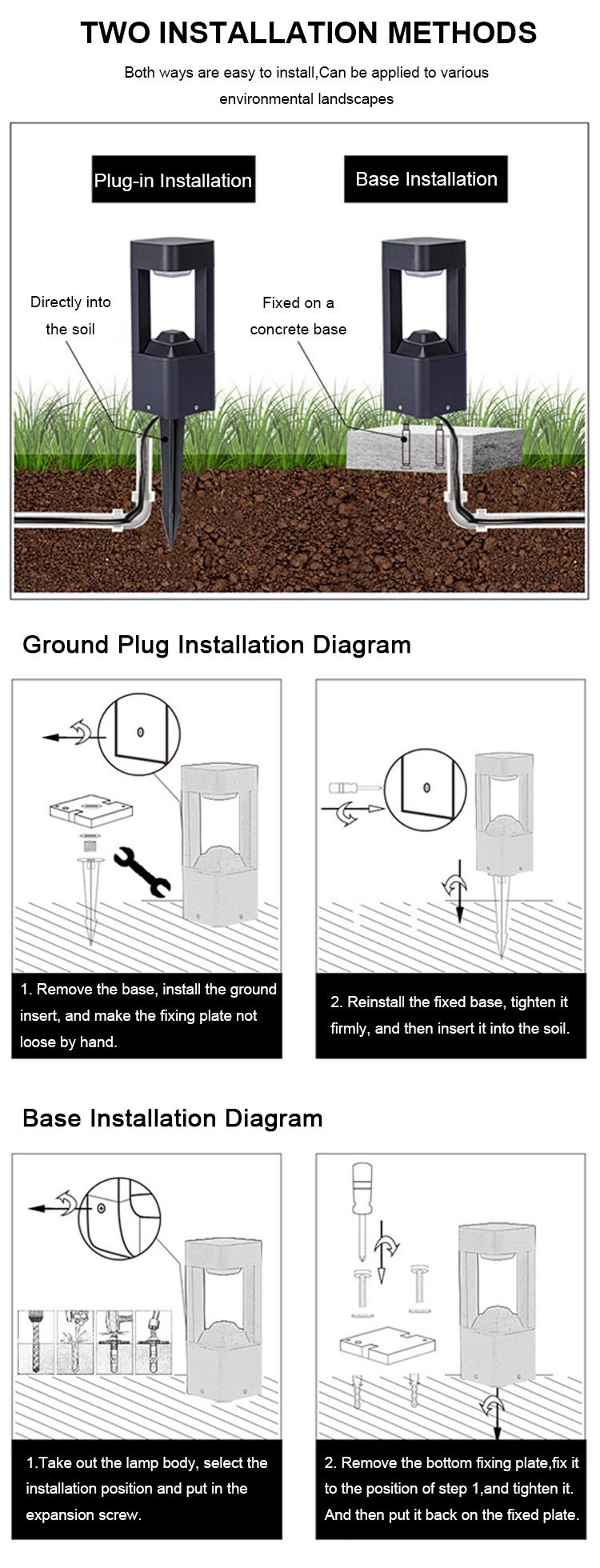 7-aluminum garden ground lamp