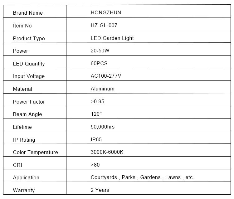 2-50w outdoor ip65 led lawn light