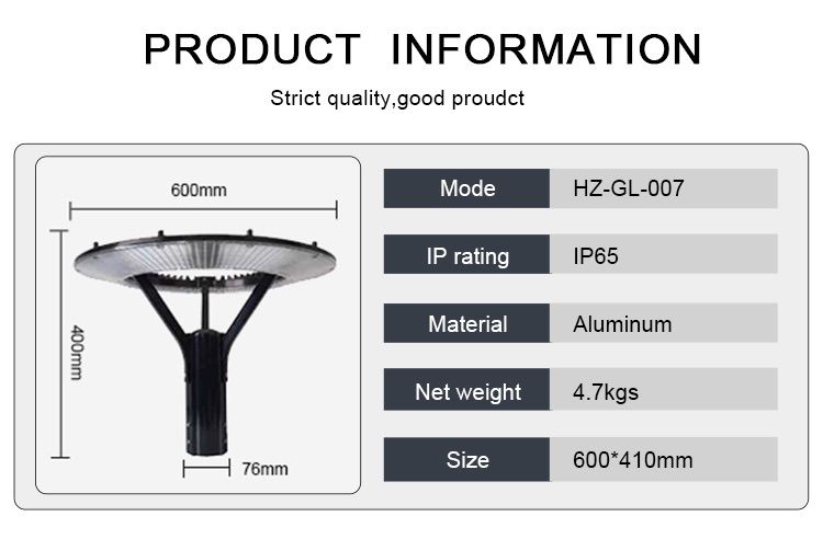 5-high efficiency led courtyard light 50w