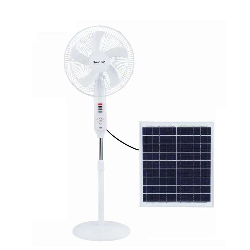 16 Inch Solar Fan With LED Lighting USB Rechargeable Mobile Phone Solar Electric Fan