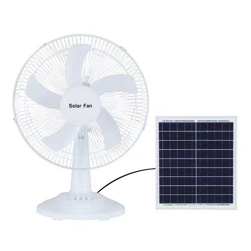 Solar charging fan household large wind outdoor portable 16 inch solar desk fan