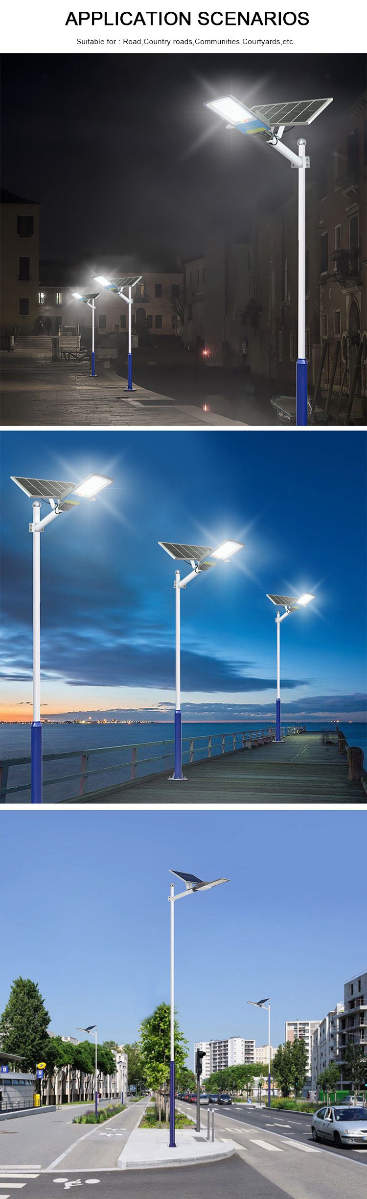 9-led automatic separate solar panel split solar street light