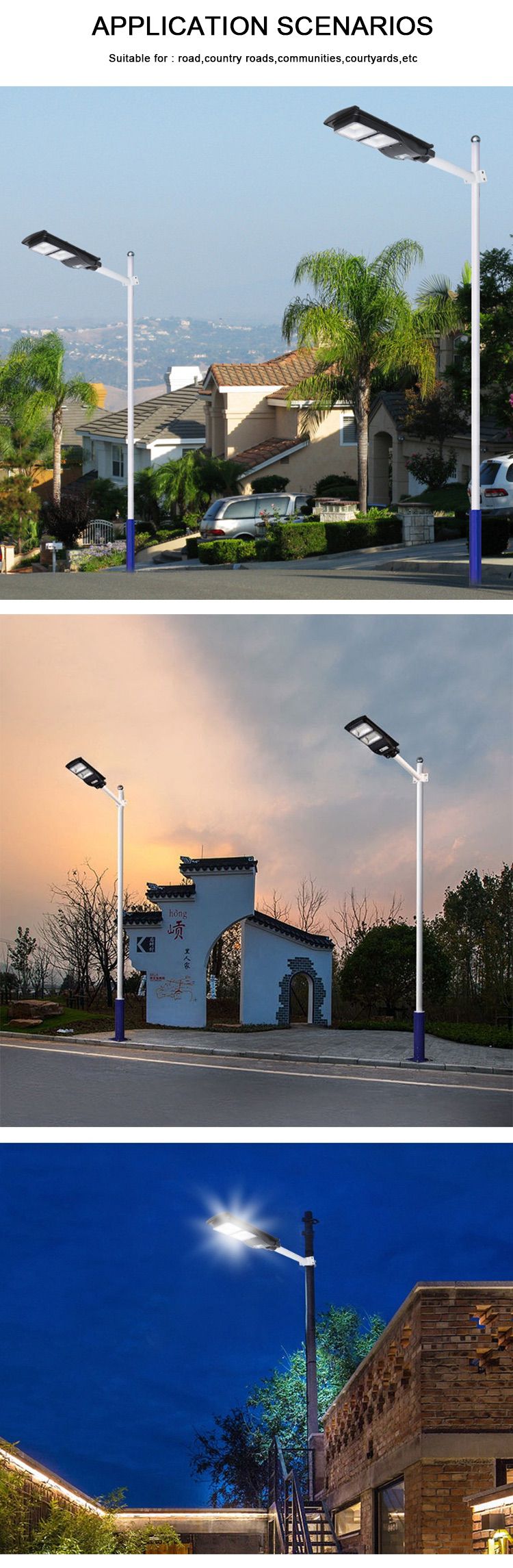 9-led street light with solar panel