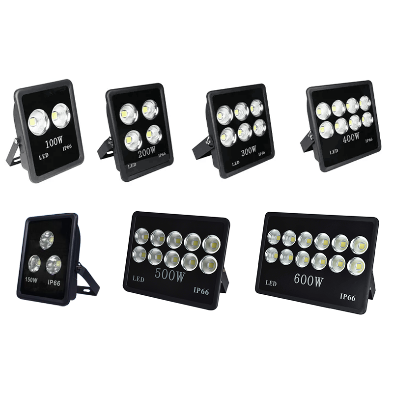 Super Bright Black Street Lighting Fixture 150W 200W 300W 400W LED Outdoor Flood Light