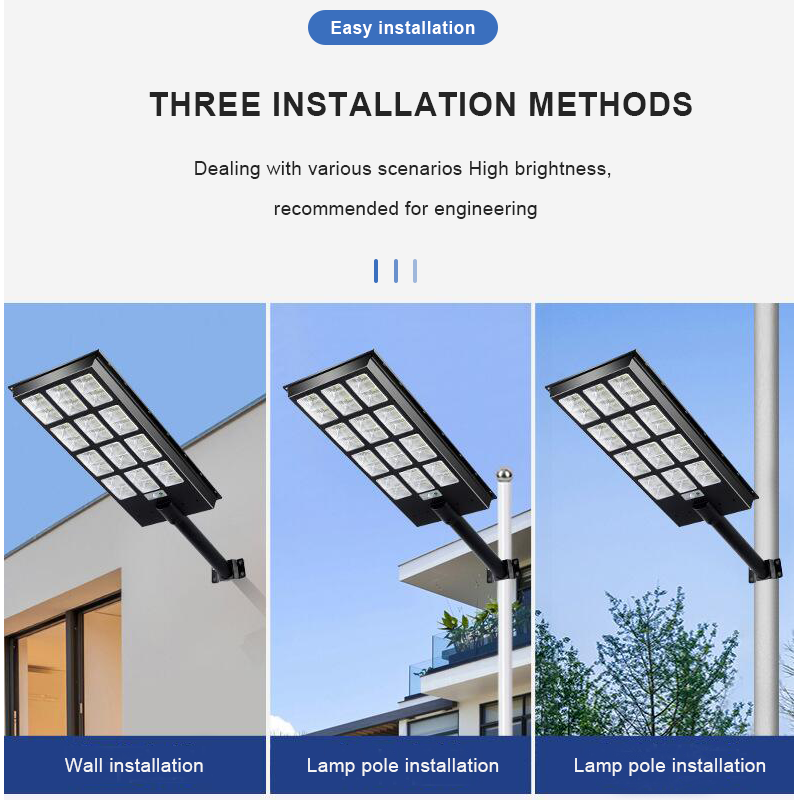 Long Working Time Solar Street Lamp Motion Sensor Abs Waterproof Ip65 200W 300W 400W Outdoor All In One Led Solar Street Light