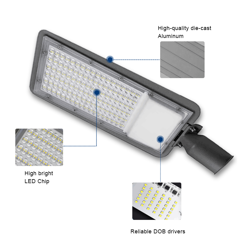 High Quality Outdoor Public Lighting Waterproof IP66 StreetLight Die Casting Aluminum 50w 100w 150w 200w Dob Led Street Light