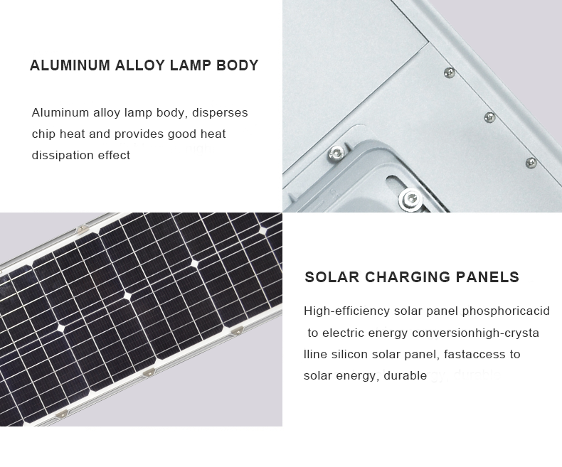 High quality aluminum waterproof IP65 integrated solar LED street light