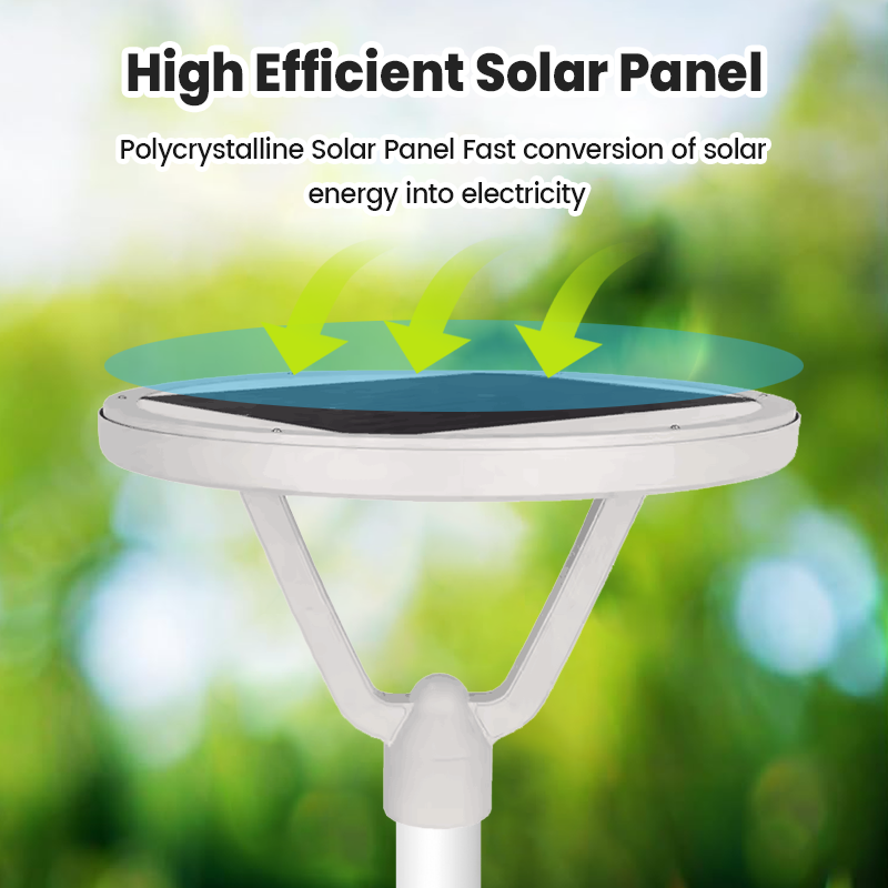 Waterproof IP65 20w 50w 100w Solar Power Garden Flagpole Lamp Round All in One Integrated Outdoor UFO Led Solar Garden Light