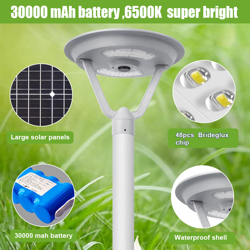 IP65 Waterproof Outdoor UFO Solar Lamp ABS Decorative LED Street Light with Motion Sensor 10W 20W 50W 80W Garden Solar Lights