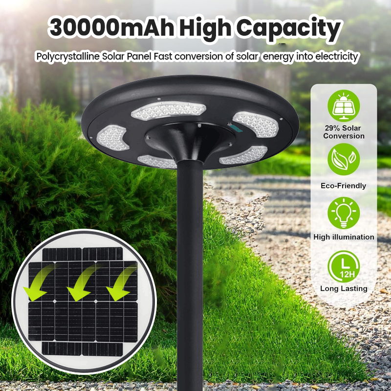 IP65 Waterproof Outdoor UFO Solar Lamp ABS Decorative LED Street Light with Motion Sensor 10W 20W 30W 50W 80W 100W Garden Lights
