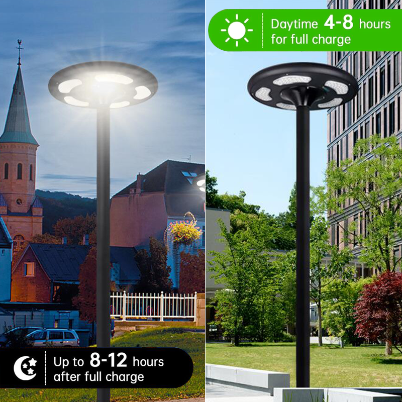 IP65 Waterproof Outdoor UFO Solar Lamp ABS Decorative LED Street Light with Motion Sensor 10W 20W 30W 50W 80W 100W Garden Lights