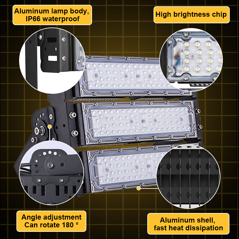 High Lumen Waterproof IP65 IP66 Aluminum Outdoor Sport Stadium Court 100W 150W 200W 300W 400W 500W 600W Module Led Flood Light