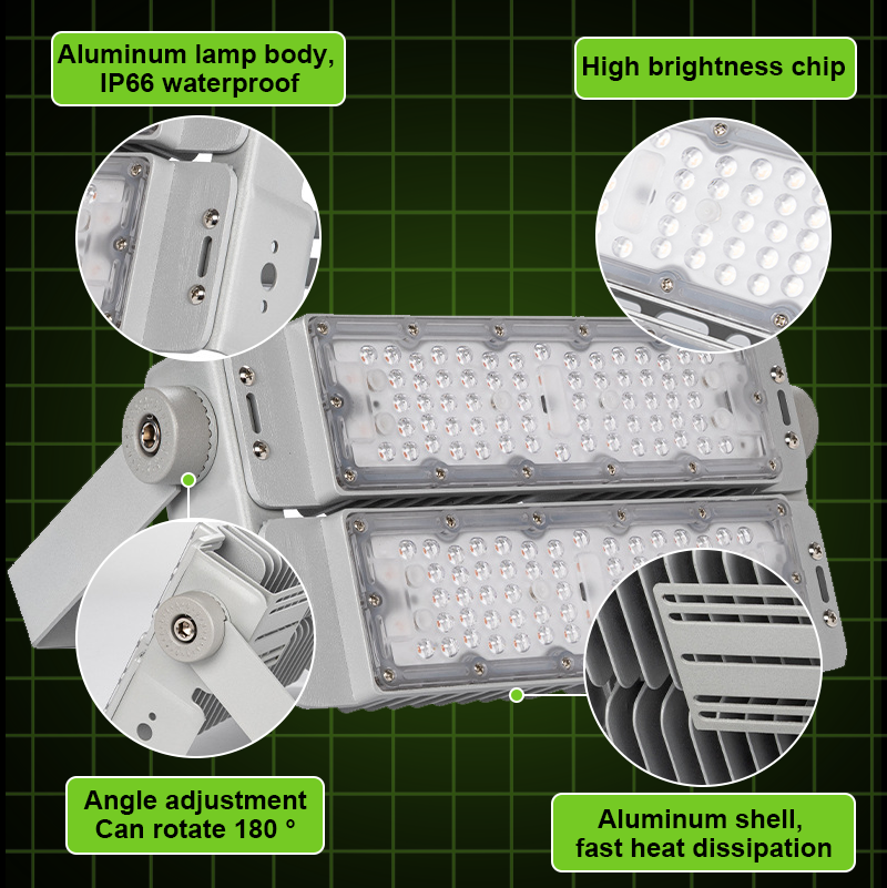 100W-600W LED Flood Light for Sports Stadium Outdoor Court Waterproof IP65 Adjustable Lighting Angle Premium LED Flood Lights