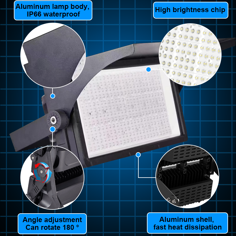 High Lumen SMD LED Flood Light 50W-2000W High Brightness for Football Soccer Stadium Waterproof IP65 IP67 Aluminum for Sports