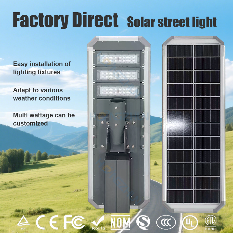Outdoor Waterproof IP65 Aluminum 150W-400W Radar Sensor LED Solar Street Light with Remote Control for Road Application