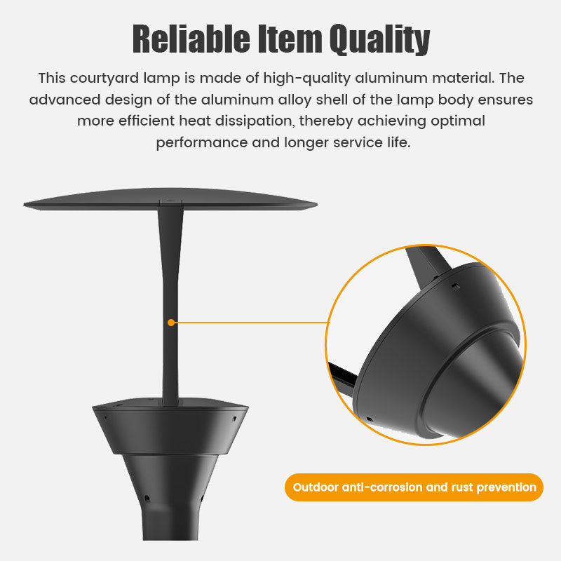 High Quality Factory Die Casting Ip66 100W Led Garden Lights Post Top Garden Led