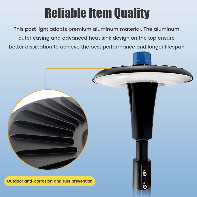 Photocell Function Circular Post Top Lighting Outdoor Waterproof IP65 10w 30w 50w 80w 100w 150w Outdoor Led Garden Lights