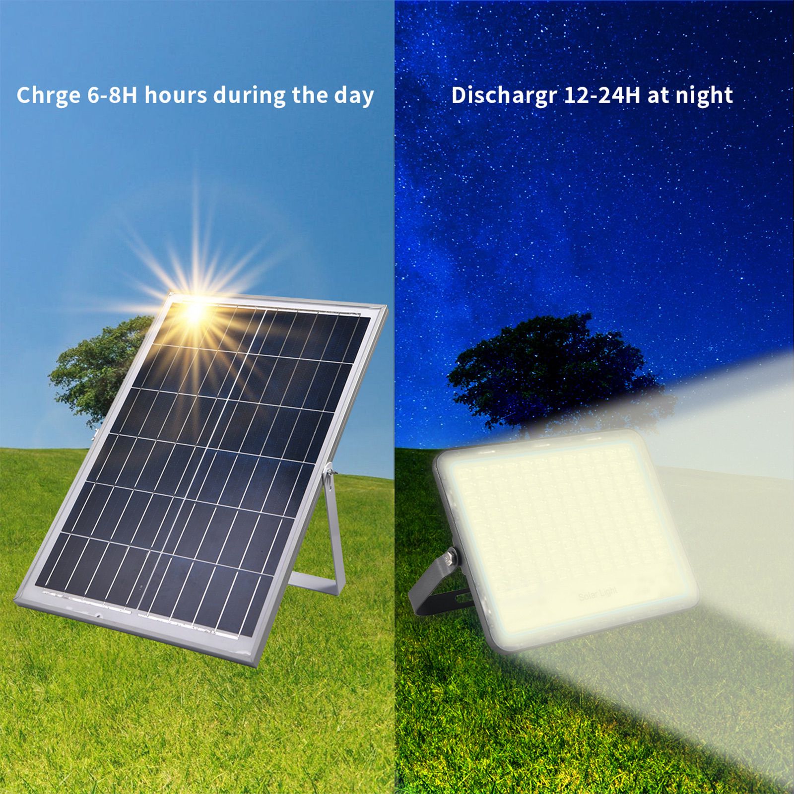 Rechargeable Floodlight Remote Control 50w 100w 150w 200w Solar LED Flood Light