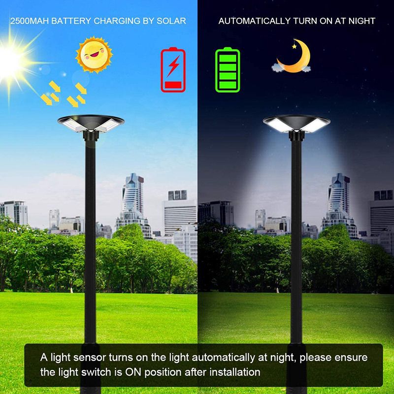 Solar power led garden street lights IP65 outdoor waterproof with dusk to dawm sensor