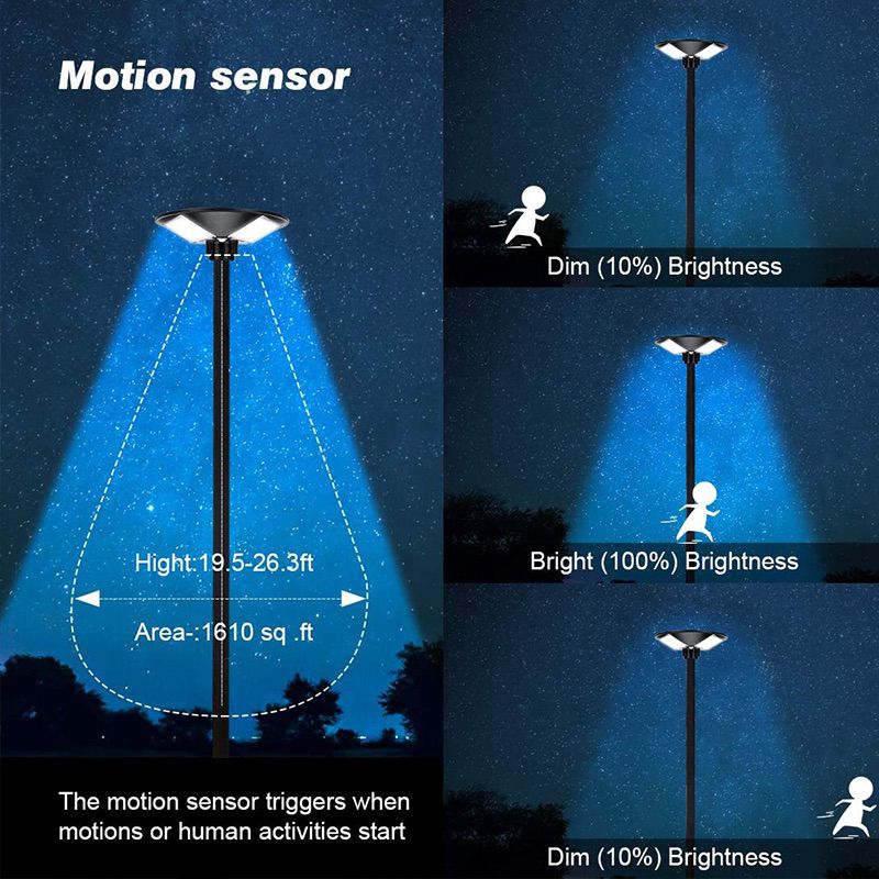 Solar power led garden street lights IP65 outdoor waterproof with dusk to dawm sensor