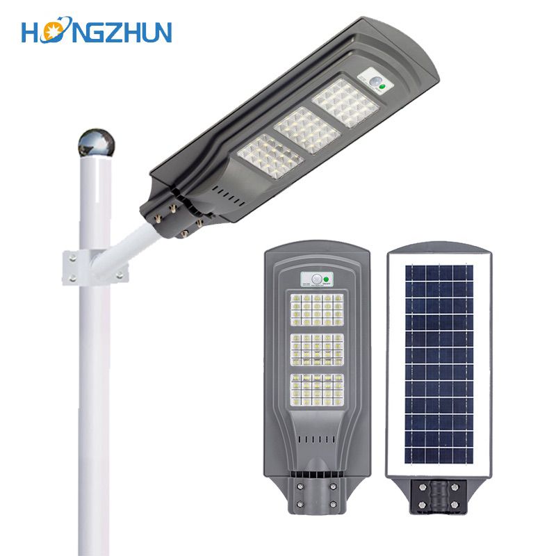 Dusk to dawn motion sensor waterproof solar street lamp monocrystalline panel lighting
