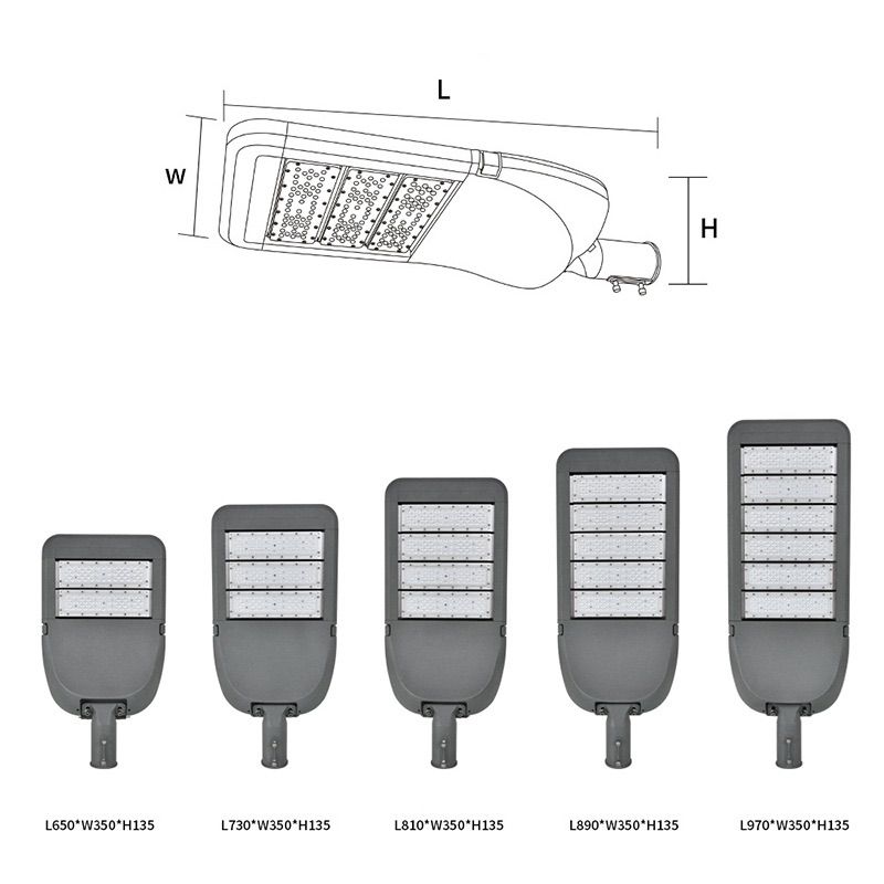 100W 150W 200W 250W 300W high lumen led street lights for parking lot garden road