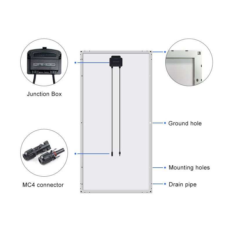 Solar panel rechargeable aluminum frame solar photovoltaic module A pole cell