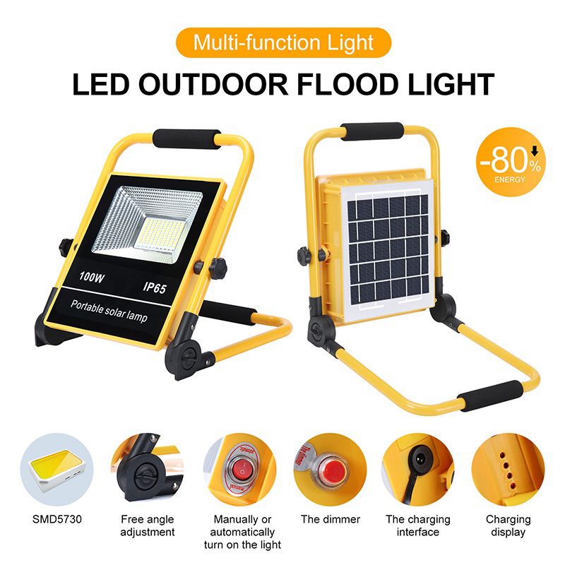 House portable Solar led outdoor lights high lumen  IP65 waterproof outdoor 150 w solar led flood light
