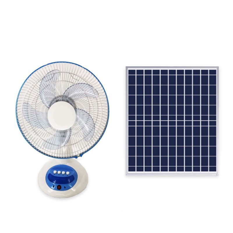 12 inch solar charging floor fan AC/DC lithium battery with led night light