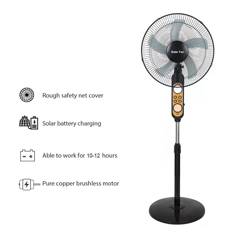 Factory direct sale high power solar portable charging fan solar fan with usb charging and night light