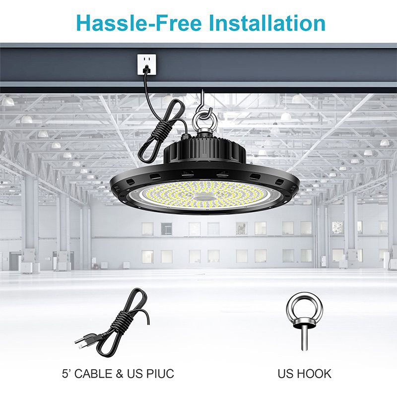 200W UFO LED High Bay Light Industrial Commercial Lighting For Garage Warehouse