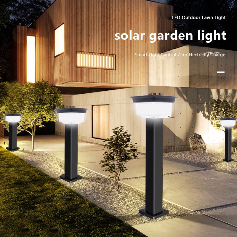 Square LED Outdoor Water Solar Pillar Head Light 5W Park Community Courtyard Square Solar Lawn Light