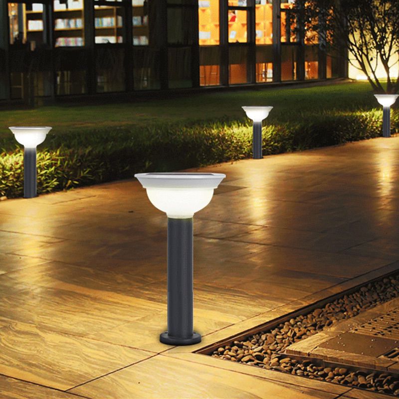 Solar lawn light 5W round aluminum simple outdoor villa community courtyard pillar garden light