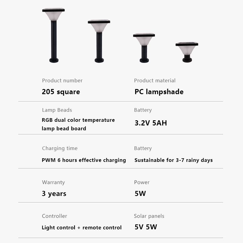 Lawn lamp square villa garden lamp LED ground plug lawn lamp aluminum profile landscape lamp solar street lamp