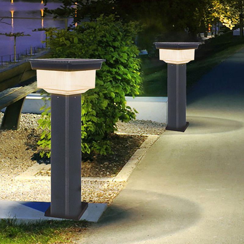 Square LED Outdoor Water Solar Pillar Head Light 5W Park Community Courtyard Square Solar Lawn Light