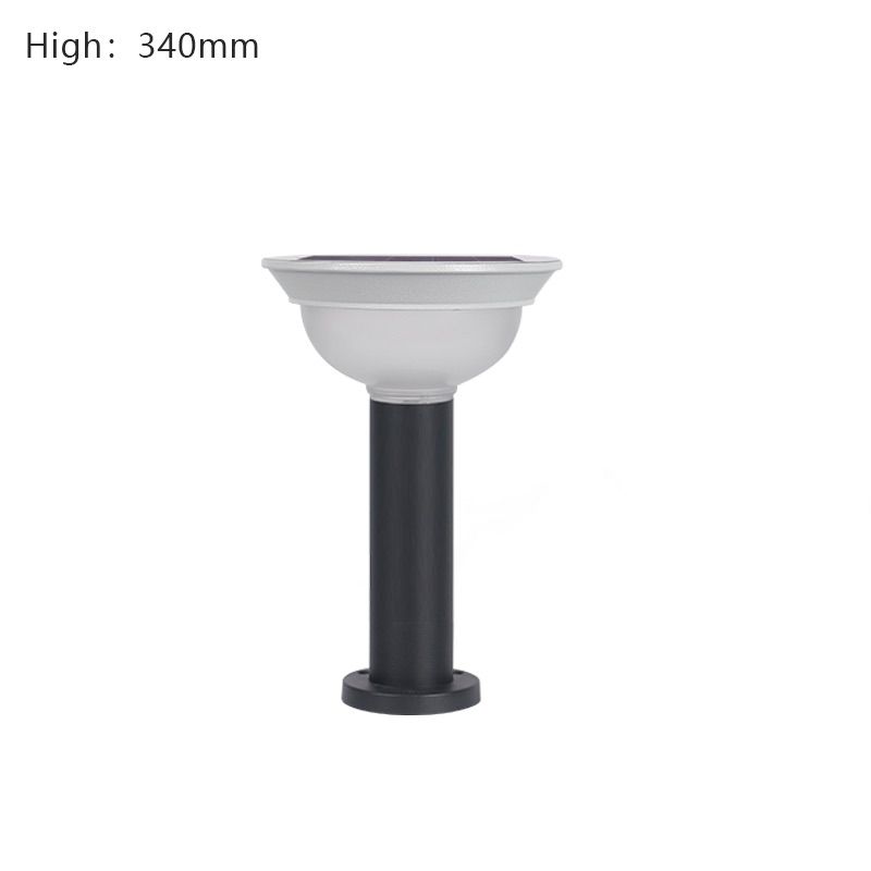 Solar lawn light 5W round aluminum simple outdoor villa community courtyard pillar garden light