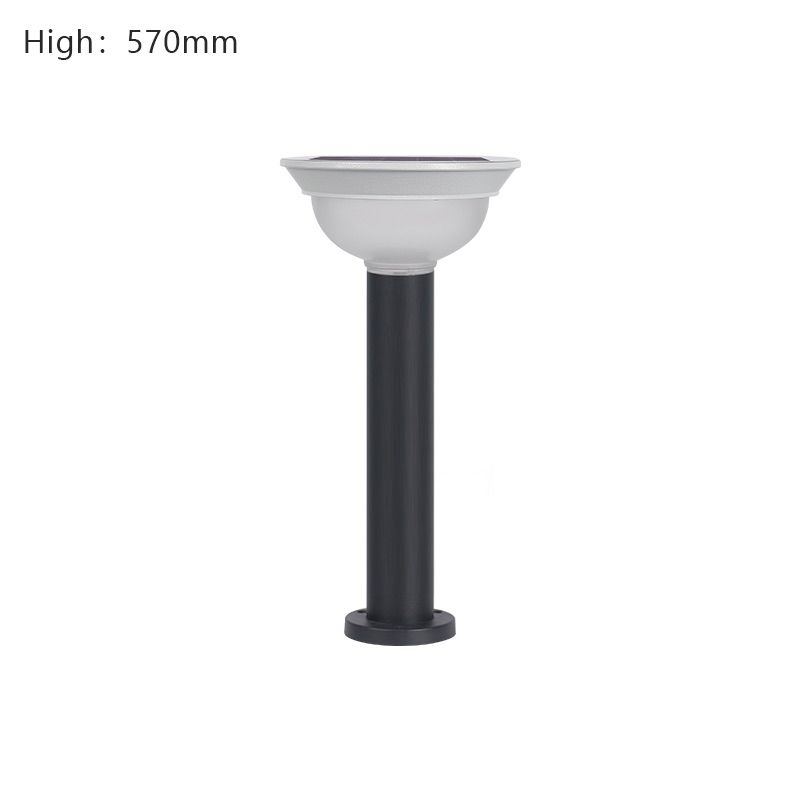 Solar lawn light 5W round aluminum simple outdoor villa community courtyard pillar garden light