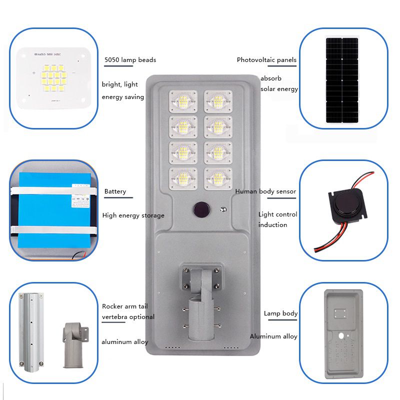 Wholesale of solar integrated inductive energy street lamps Outdoor waterproof LED street lamps