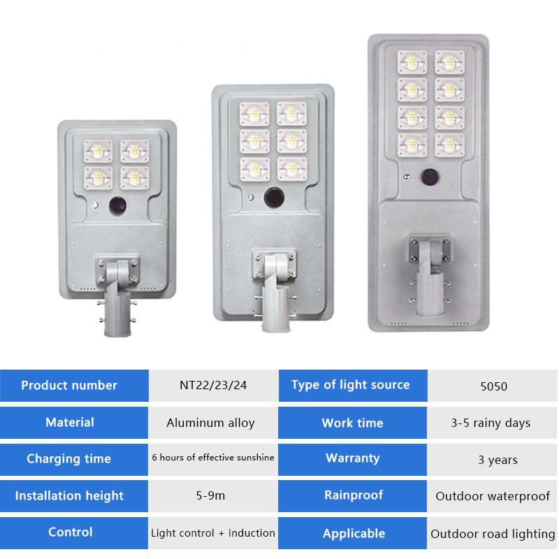 Wholesale of solar integrated inductive energy street lamps Outdoor waterproof LED street lamps