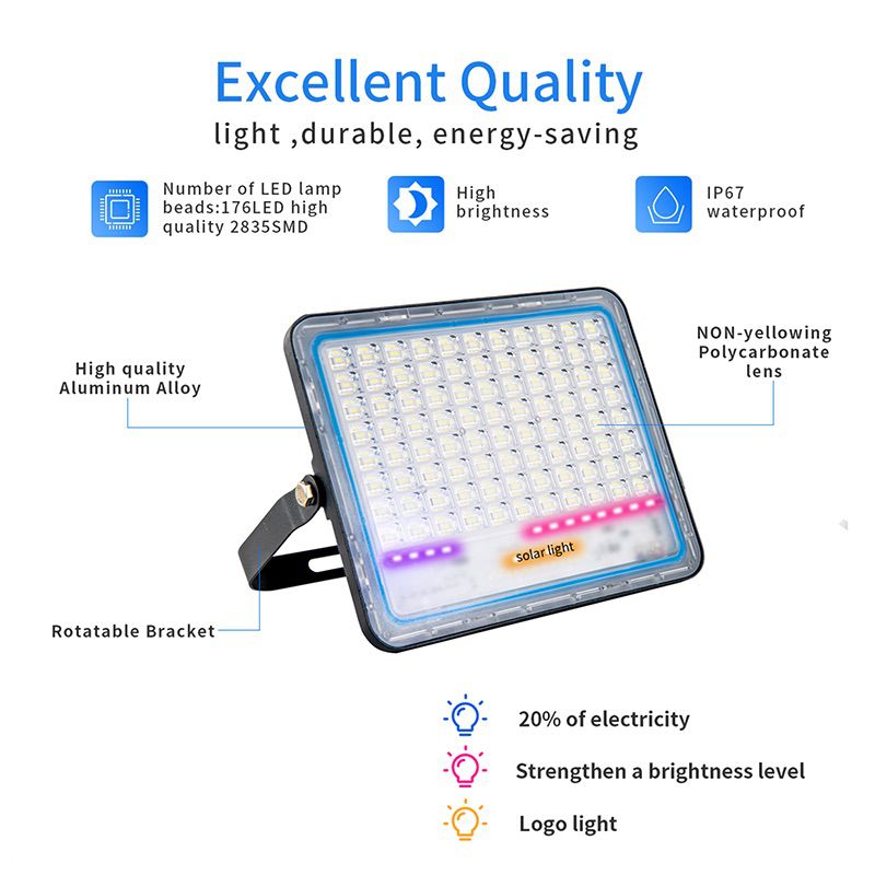 Led solar floodlight outdoor from dusk to dawn