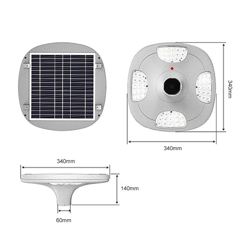 Solar Garden Lamp Community Park Square Lighting 20w UFO LED Solar Garden Light